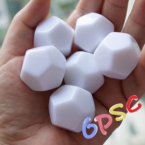 TEMU 6pcs 세트 아크릴 12면 대형 24mm 투명한 단색 백색 보드 인쇄 가능 DIY 창의적인 재미있는 게임 다목적 주사위|주사위