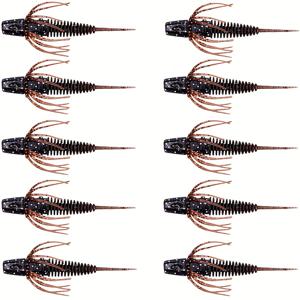 TEMU 민물 및 바닷물 인공 루어, 리얼한 수영 동작, 유연성, 다양한 색상 선택 가능, PVC 소재, 휴가 낚시에 이상적, 실리콘 베스 루어 웜 위스커 스커트 루어, 다양한 모드의 느린 침하 미끼 제공