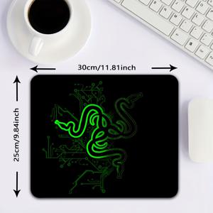 TEMU 녹색 빛나는 뱀 엠블럼이 특징인 마우스 패드입니다. 미끄럼 방지 베이스로 디자인되었으며, 사무실 작업, 학습 및 게임에 이상적입니다. 휴대 가능하며 내구성이 뛰어나서 훌륭한 데스크 액세서리입니다.