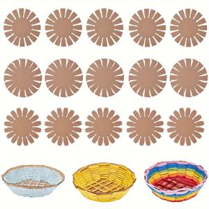 TEMU 15개 DIY 종이 짜기 꽃바구니 베이스, 초보자용 짜기 키트, 창의적인 짜기, 바구니 만들기용 종이 템플릿, 초보자 적합, 예술 및 공예 DIY 프로젝트, 짜기 도구 및 소품