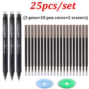 TEMU 25개/세트 신형 고품질 대용량 누르는 타입 지우개펜 세트 0.5mm, 세척 가능한 손잡이와 지우개 마법펜심, 사무실 그림용, 선생님 선물에 매우 적합