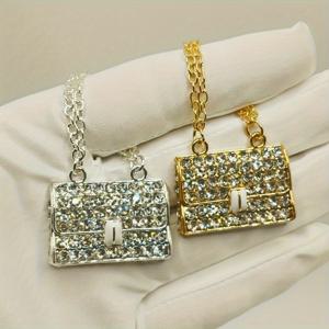 TEMU 2pcs 고급 브랜드 Y2K 귀여운 반짝이는 풀 패션 미니 라인스톤 핸드백 액세서리 | 휴대 전화 케이스 헤드폰 태블릿 메이크업 거울 보관 상자 장식 DIY 공예 소녀 인형 집 부품 웨딩 소형 선물