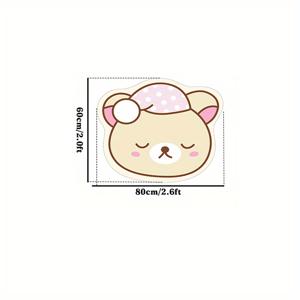 TEMU 10mm 두꺼운 고품질 모조 캐시미어 플러쉬 베이스 1개 귀여운 불규칙한 형태 거실 매트 창의적인 카툰 곰 패턴 침대 옆 매트 부드러운 소파 바닥 매트 홈 커피 테이블 소파 매트