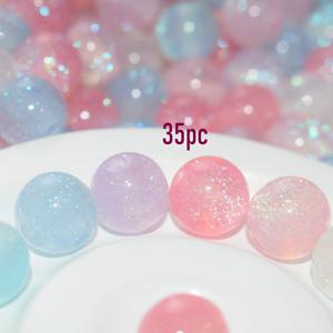 TEMU 컬러풀 혼합 컬러 레진 반짝이 라운드 비즈 DIY 팔찌 목걸이 액세서리 주얼리 만들기 재료 휴일 선물 데일리 웨어