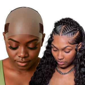 TEMU 레이스-맥스 여성 및 남성용 헤어 그립 캡 - 미끄럼 방지 조절 가능한 헤드밴드, 레이스 프론트 가발용 안전한 고정 HD 레이스 캡, 재사용 가능 원사이즈, 다용도 헤어피스, 슬릭 헤어피스, 튼튼한 착용감