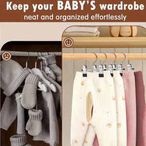 TEMU 20/10팩 베이비 팬츠 행거 클립 포함, 유아용 미끄럼 방지 공간 절약형 옷걸이 - 스커트 및 의류 정리용 아기 필수품