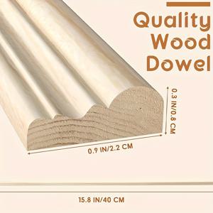 TEMU 10개 벽 몰딩 트림, 스플릿 우드 슬랫 몰딩 미완성 플루티드 목재 패널 장식용 DIY 문, 벽, 테이블, 캐비닛용