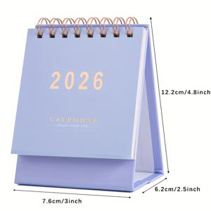 TEMU 2025-2026 데스크 캘린더 | 월간 소형 데스크탑 캘린더, 250 GSM 두꺼운 종이, 가정 또는 사무실용 트윈 와이어 바인딩|달력|달력|캘린더