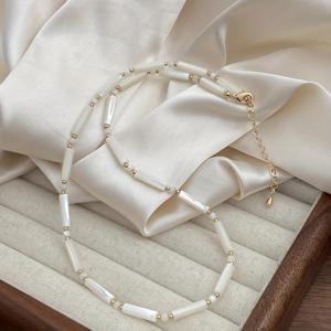 TEMU 웨딩 시즌 목걸이 - 화이트 비즈, 조절 가능, 브라이즈메이드 드레스 & 이브닝 가운에 완벽, 비치 엔가 & 웨딩을 위한 필수 주얼리