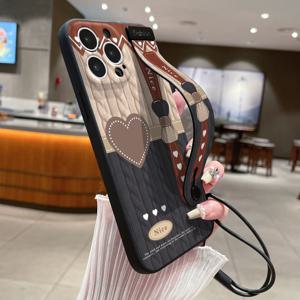 TEMU 휴대폰 케이스 - 세련된 큐브 패턴 휴대폰 케이스, 손목 스트랩 포함, 신선한 레트로 디자인, Apple iPhone 시리즈 16/15/14/13/12/11/Xs/Xr/X/7/8/Plus/Pro/Max 및 Samsung Galaxy 시리즈 A03/A04/A05/A15/A25/A35/A53/A54/A55/S23 호환