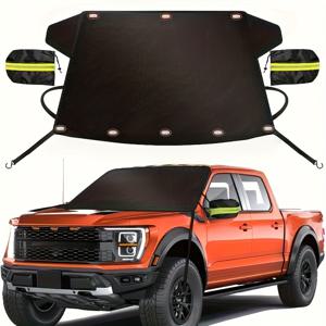 TEMU 자동차 윈드실드 커버 - 600D 자석식 눈방지 및 사이드 미러 보호 기능, 대부분의 자동차, 트럭, SUV, 밴 & MPV용 겨울 서리 방지 가드 (59 x 50 인치)