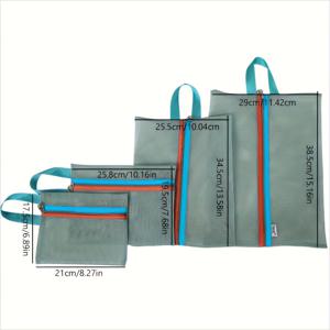 TEMU 다용도 여행용 메시 수납 가방 4종 세트 – 다양한 크기, 가벼운 패킹 큐브 (의류, 세면도구, 기타 용품 보관), 여행 가방, 여행 가방, 백팩을 위한 편리한 수납 파우치