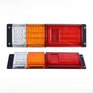 TEMU 12V, 24V LED RV 후미등, 트레일러 트럭, 트럭용 철판 후미등, LED 삼색 트레일러 후미등 2개
