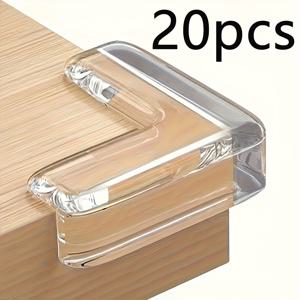 TEMU 20개 투명 실리콘 충돌 방지 코너 세트, 전원 콘센트 및 가구 모서리 보호에 적합, 6개의 방에서 안전하게 사용 가능