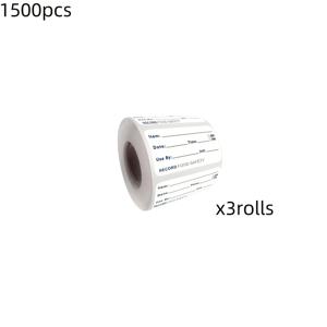 TEMU 1500개/3롤 식품 안전 날짜 및 시간 스티커 - HACCP 준수 프린트 플라스틱 라벨, 유통기한 추적, 배치/항목/시간/날짜/사용 기한용 필드 포함 - 주방, 냉장고, 냉동고, 팬트리 정리에 이상적 - 쉽게 붙이고 떼는 디자인 (열전사 프린터 호환) - 식품 안전 관리에 적합, 투명하고 내구성 있는 효율적인 라벨링