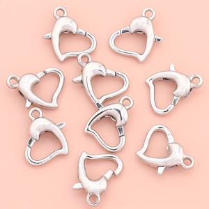 TEMU 15개 하트 모양 로브스터 걸쇠, 액세서리용 독특한 로브스터 걸쇠, 목걸이, 팔찌, 키체인, 휴대폰 체인, 수공예품 및 주얼리 제작 용품을 위한 아연 합금 부품.