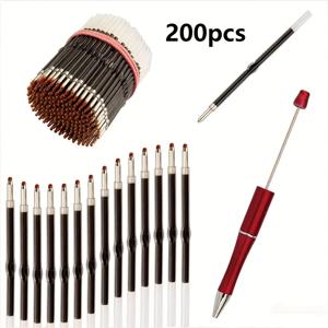 TEMU 200개 비즈 펜 리필, 믿을 수 있는 미세 펜 리필, 잉크 펜, 학교 복학 할로윈 교사 및 학생용 필기구 용품