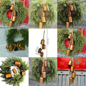 TEMU 4개 빈티지 골든 벨 세트 - 행잉 벨이 있는 소박한 농가 크리스마스 장식, 나무, 화환, 창문, 문 & 집용 - 휴일, 추수감사절, 할로윈, 크리스마스 트리 장식, 축제 창문 디스플레이를 위한 내구성이 뛰어난 금속 장식품