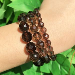 TEMU 6/8/10mm AAA 천연 스모키 쿼츠 페이셋 라운드 비즈 - 스모키 컬러 그라데이션 (스모키까지) DIY 주얼리 만들기용 - 팔찌, 목걸이, 귀걸이에 적합 - 천연 스톤 보석