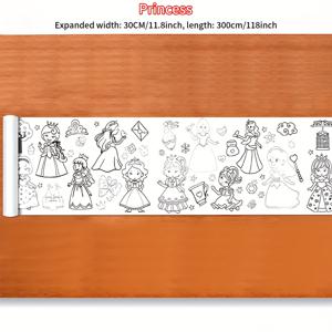 TEMU 대형 드로잉 페이퍼 롤 - 118인치 화이트 크래프트 롤, 창의력 발휘 & 소근육 발달 | 동물 & 재미있는 패턴 | 유아용 교육 선물 | 바닥 & 벽용 쉽게 찢어지는 아트 페이퍼 (300cm)