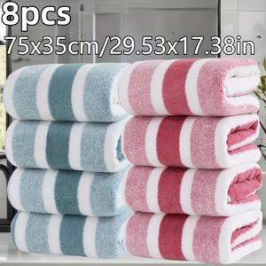 TEMU 두꺼운 산호 양털로 제작된 8개 세트의 대형 타월입니다. 다양한 색상의 초극세사 섬유가 특징입니다. 매우 부드럽고 흡수성이 뛰어나며, 빠른 건조 시간으로 욕실, 샤워, 호텔, 헬스장 등에 이상적입니다.|샤워타올