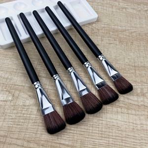 TEMU 아크릴 및 수채화 페인팅용으로 설계된 5/9개 세트의 전문가용 걸레 브러쉬 - 얼굴 및 바디 아트, 공예 용품에 적합한 부드러운 강모 타원형 브러쉬와 나무 손잡이가 특징입니다.