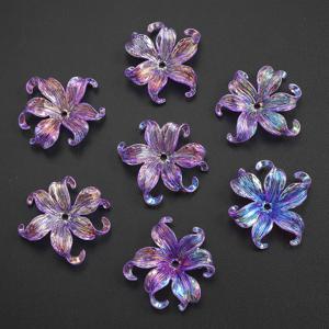 TEMU 20개 PHOLOUMIE 멀티컬러 투명 아크릴 꽃잎 비즈 - DIY 주얼리 만들기, 수제 육각형 컬리 플로럴 비즈, 귀걸이, 목걸이, 팔찌 & 키체인 액세서리, 반짝이는 아이리스 꽃잎 참