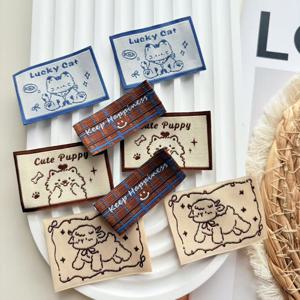 TEMU 가을 겨울 패션 직조 라벨 패치 패브릭 스티커