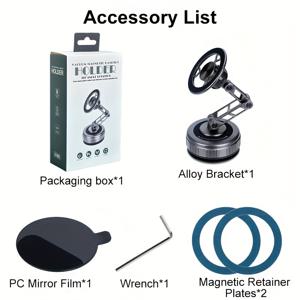 TEMU Desiontal 차량용 내비게이션 휴대폰 거치대, 3축 조절 마운트가 있는 진공 흡착 컵, 자석 설치, 알루미늄 합금 소재, 튼튼하고 내구성 좋음, 핸즈프리 운전, 세련된 디자인, 고품질, 조절 가능한 스탠드, 로드 트립 필수품