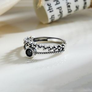 TEMU 1개 블랙 5A 지르코니아 링, 조절 가능한 오픈 인덱스 핑거 밴드, 우아한 디자인의 가을/겨울용 – 일상, 파티, 결혼식, 발렌타인데이, 어버이날, 추수감사절, 크리스마스에 완벽한 선물 아이디어|반지