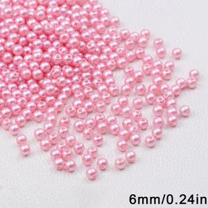 TEMU 약 100/200/400/1000개 드릴된 딥 핑크 인조 진주 | 공예, 팔찌, 핸드 체인, 목걸이, 주얼리 추가용 4/6/8/10mm 원형 아크릴 비즈