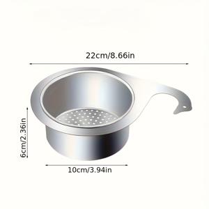 TEMU 스테인리스 스틸 싱크 필터 바구니 - 분리형 거위 주둥이 & 걸이형 배수대 포함, 헤비듀티 메탈 그리드, 식품 접촉 없음, 싱크-폐기물 분리 시스템, 현대식 싱크용 공간 절약형 (싱크 호환, 욕조/샤워기용 아님)