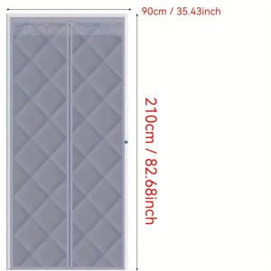 TEMU 1개 자석 도어 커튼 - 드릴 없이 간편 설치, 방풍 및 방한 단열 도어 커튼 (자석 잠금 장치 포함), 거실, 주방, 침실, 테라스용 - 겨울철 따뜻함 & 홈 데코, 자석 도어 커튼, 모던 데코, 튼튼한 원단, 현관 방충망, 현관문 방충망, 현관방충망, 현관 방충망