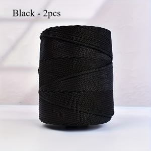 TEMU 고품질 아이스 실키 섬유 원단 실 2개, 100% 폴리에스터 섬유, 가볍고 실용적, 아름다운 색상, 뜨개질 실, 태양 모자, 핸드니트 DIY 코바늘 가방, 좌석 쿠션, 공예용 로프에 적합, 뜨개질 선물용으로 완벽