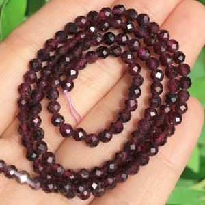 TEMU 2/3mm 천연 진보라색 가넷 비즈 - DIY 주얼리 제작용 각진 보석, 팔찌, 목걸이, 귀걸이에 적합한 루즈 비즈 - 여성 선물, 수제 공예 액세서리