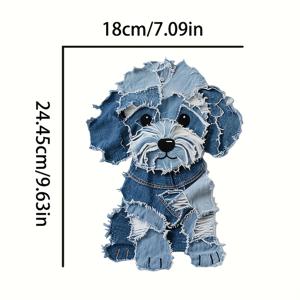 TEMU 4개 패턴 강아지 열전사 스티커, DIY 다림질 패치 - 티셔츠 아트, 베개 장식용 - 컬러풀, 세탁 가능한 플라스틱 데칼 (티셔츠, 스웨트셔츠, 청바지, 가방, 모자용)