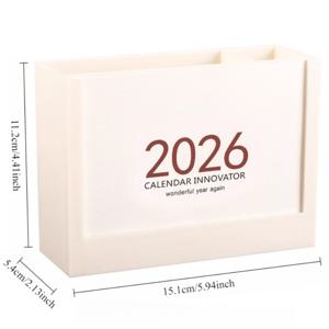 TEMU 2026 생산성 캘린더 스탠드: 멀티기능 데스크 정리함 (수납 박스, 펜 홀더, 메모 패드 포함). 작업 공간 정리, 학습 계획, 모던 오거나이저 크리스마스 선물