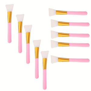 TEMU 10개입 핑크 실리콘 마스크 브러쉬 | 부드러운 털과 인체공학적 ABS 손잡이 | 마스크 적용 및 뷰티 루틴을 위한 부드럽고 내구성 있는 도구