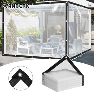 TEMU 1.5밀 고강도 두꺼운 투명 타포린, 야외 방풍 타프, 업그레이드 엣지 열 밀봉 내구성 UV 차단, 파티오/온실/마당/작업장용, 투명, 1개