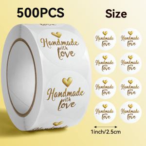 TEMU 500개입 롤, 골든 하트 모양 수제 패턴 스티커, 크기 2.5cm / 1.0인치. 발렌타인데이를 축하합니다. 발렌타인데이를 위한 완벽한 선물입니다. 선물 포장, 책 장식 등 좋아하는 다양한 제품을 장식하세요.