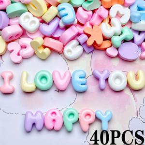 TEMU 40/60개 컬러풀 파스텔 & 멀티컬러 불투명 레진 알파벳 A-Z 대문자 & 소문자, 숫자 0-9 플랫백 참 DIY 주얼리, 네일 아트, 스크랩북, 키체인, 생일, 샤워 - 매끄러운 공예용 비즈