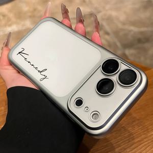 TEMU 폰 케이스: 맞춤형 DIY 이름 도금 무광 텍스처 아이폰 17 16 15 14 13 12 프로 맥스, 17 프로, 아이폰 17용, 하드 PC 커버 및 렌즈 필름 포함. 할로윈, 크리스마스를 위한 독특한 폰 케이스