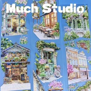 TEMU 아늑한 골목길 모퉁이에 아름다운 평화로운 장면이 와시 테이프 스티커로 포착되어 있습니다. 이 고품질 PET 테이프는 정교한 패턴을 특징으로 하여 스크랩북, 저널, 노트북 장식에 다용도이고 사용하기 쉽습니다.