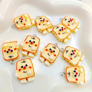 TEMU 10개 세트 레진 토스트 빵 엘프 펜던트 DIY 액세서리 목걸이 팔찌 귀걸이 만들기용