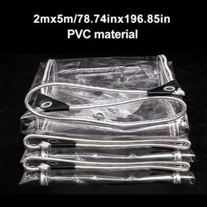 TEMU 1개 헤비듀티 투명 방수 타프 - 고강력 PVC 타프, 그로밋 포함, 강화 비닐 커버, 온실, 현관 겨울용, 야외 장비 방풍 방설 커버, 파티오, 데크, 야외 생활 및 모든 날씨 보호용