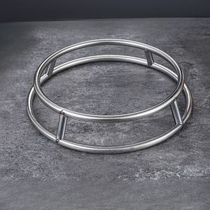 TEMU 1개 원형 스테인리스 스틸 냄비 홀더 | 두꺼운 내열 패드, 이중 레이어 미끄럼 방지 디자인, 광택 처리된 끝, 주방 스토브 또는 오븐 사용을 위한 다용도 조리 도구 랙