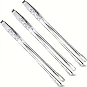 TEMU 한국식 일본식 바베큐 집게 3종 세트, 스테인리스 스틸 주방용 집게, 샐러드, 생선, 스테이크, 바베큐, 뷔페, 고기용 요리 도구