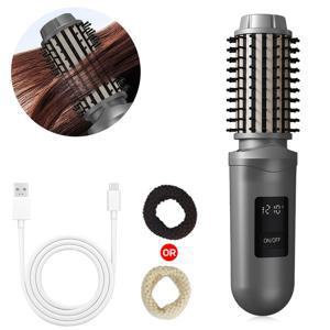 TEMU 무선 컬링 아이롱 브러쉬 - 3단계 온도 조절 기능과 충전식으로 구성되어 있으며 남녀 모두에게 적합하여 일상 사용 및 여행에 이상적인 선택입니다.|다리미