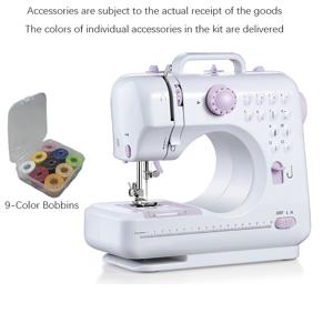 TEMU 초보자를 위한 다기능 전동 재봉틀 | 12가지 스티치 패턴, 원터치 역방향 스티치, 이중 속도, 이중 전원 공급 옵션, LED 야간 조명, 교체 가능한 프레스서 풋, USB 전원, 가정용 재봉, 공예 및 프로젝트에 적합