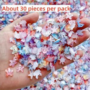 TEMU 30/100 미니 레진 해양 생물 참, 일본식 및 한국식 작은 물고기, , 해마, 게, 조개, 네일 아트, 폰케이스 장식, DIY 공예에 적합, 부드러운 톤의 해양 동물 미니어처, 미니 레진, 컬러풀/블루 시리즈 제공